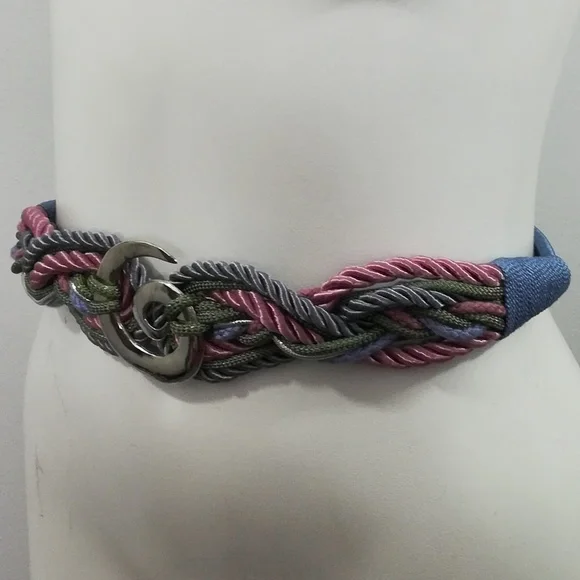 Vintage Braided Stretch Belt Size M 27" - Picture 2 of 8